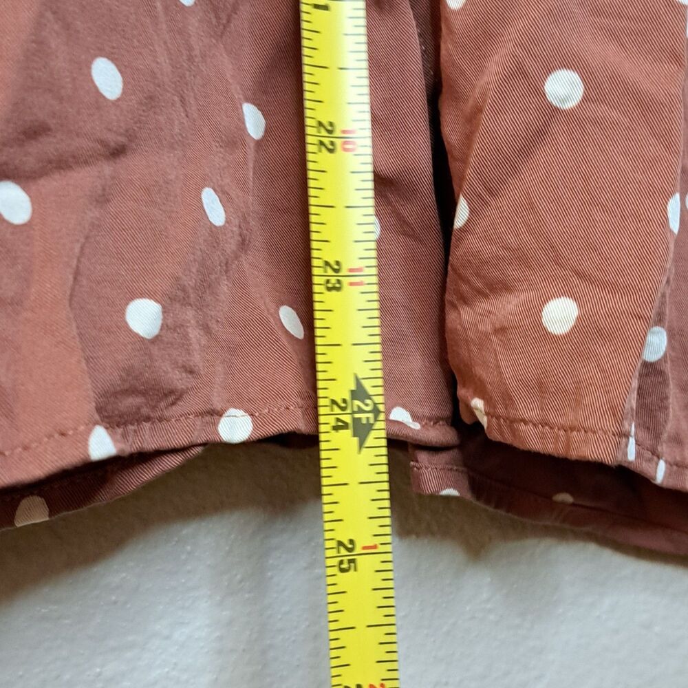 Uniqlo Women 100% Rayon Polka Dot Blouse Button Up Size S Short Sleeve - Picture 3 of 10